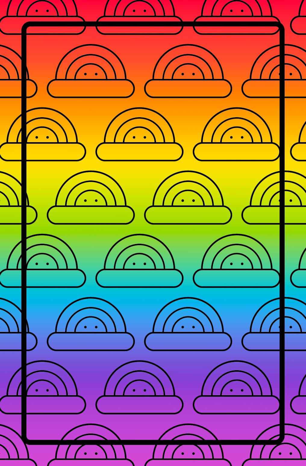 Card Back Design with Rainbow Gradient and Repeating Rainbow Logo Design