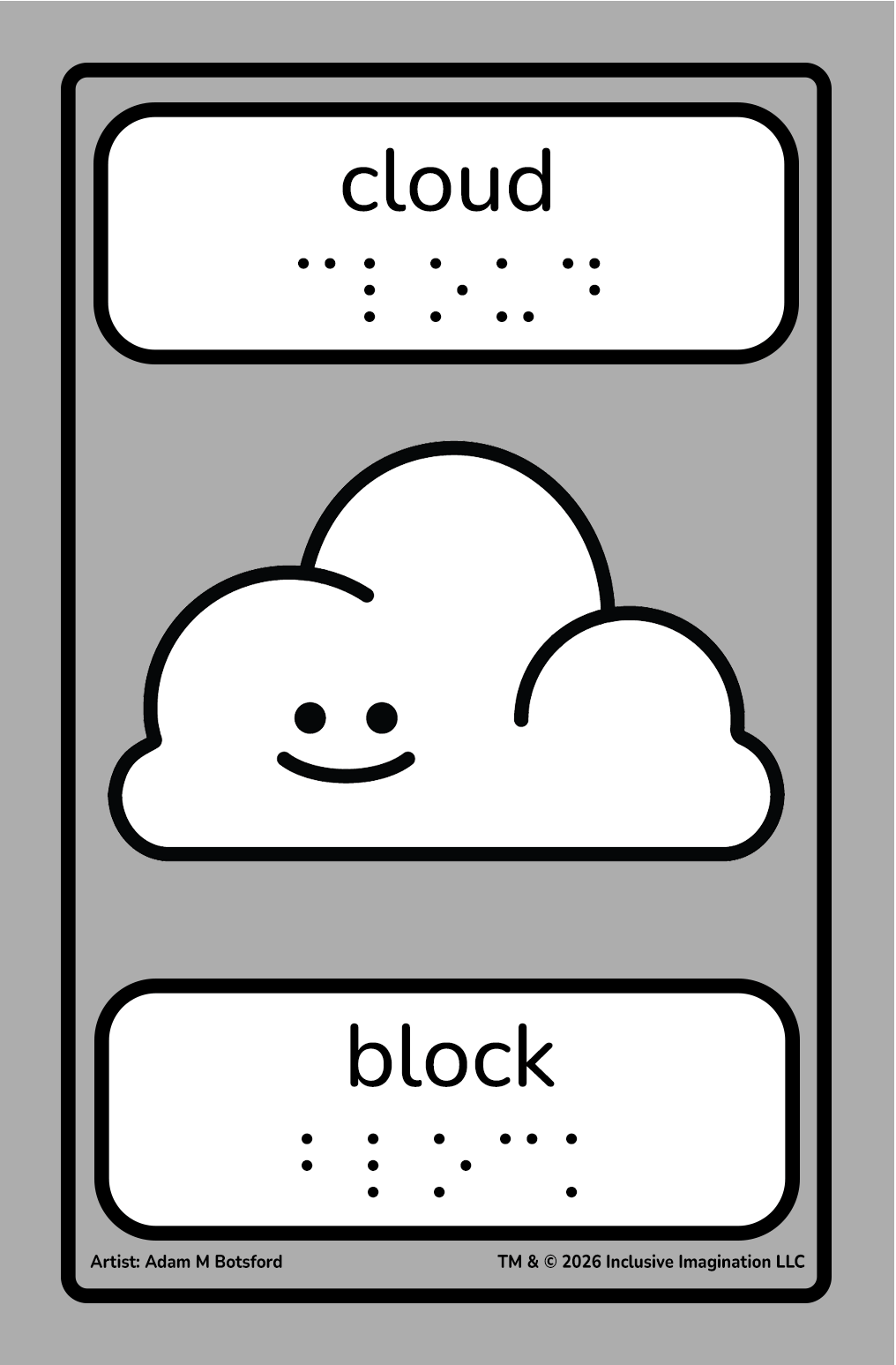 Cloud Action Card with Happy Cloud Illustration