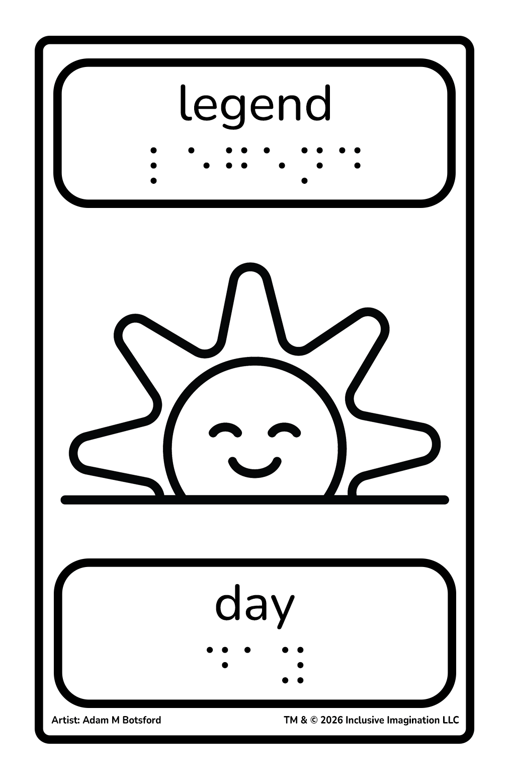 Day Legend Combo Card with Happy Sunrise Illustration