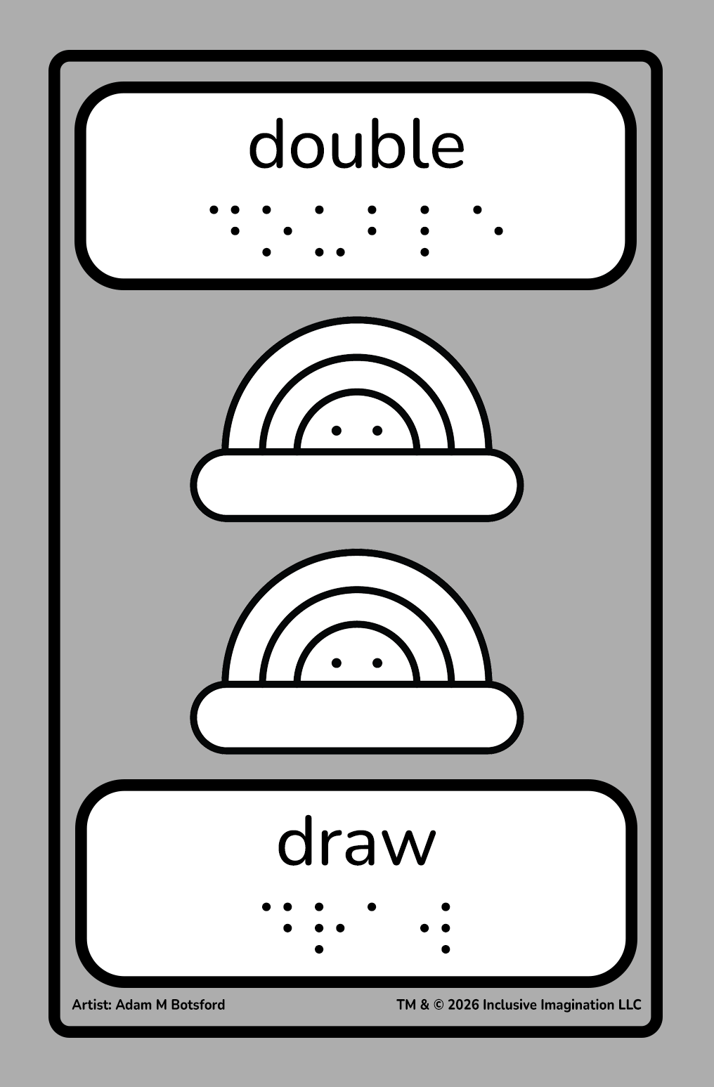 Double Rainbow Action Card with Two Stacked Stoic Rainbow Illustration