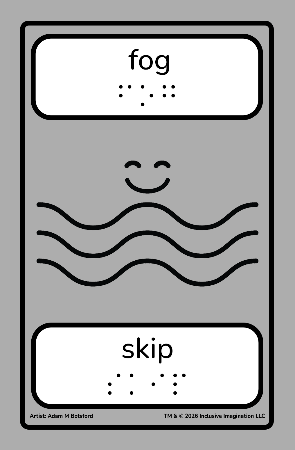 Fog Action Card with Happy/Squiggly-Line Illustration