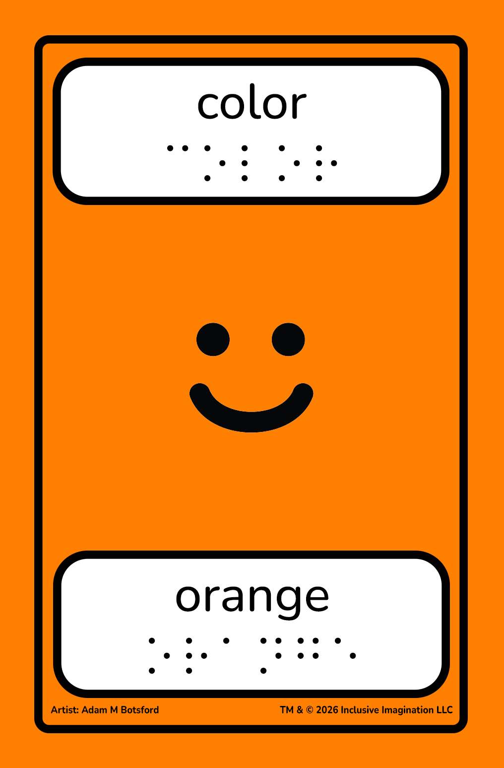 Orange Color Card with Basic Smiley Illustration