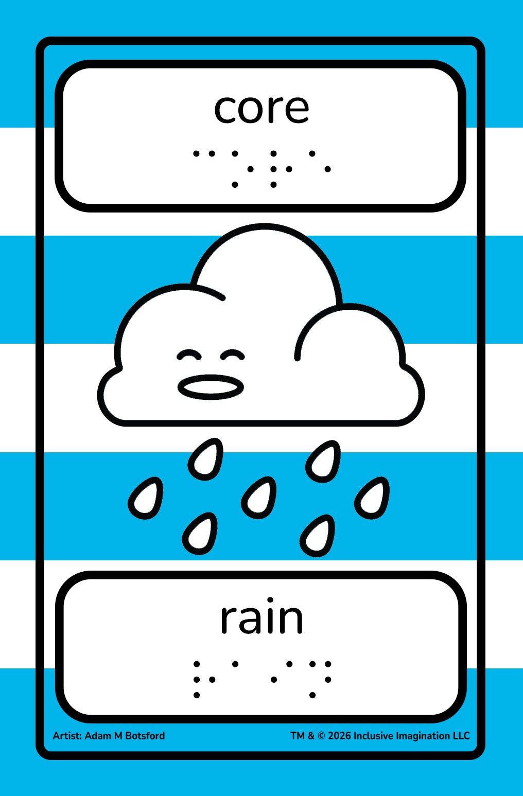 Rain Core Combo Card with Happy Rain Cloud Illustration