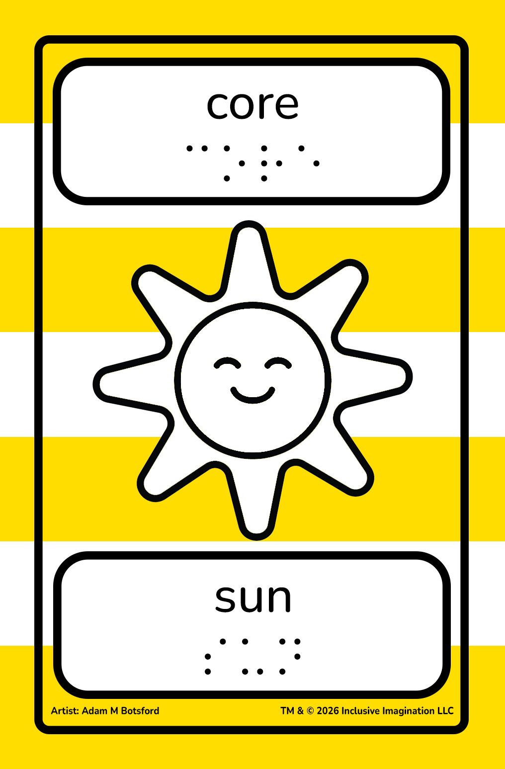 Sun Core Combo Card with Happy Sun Illustration