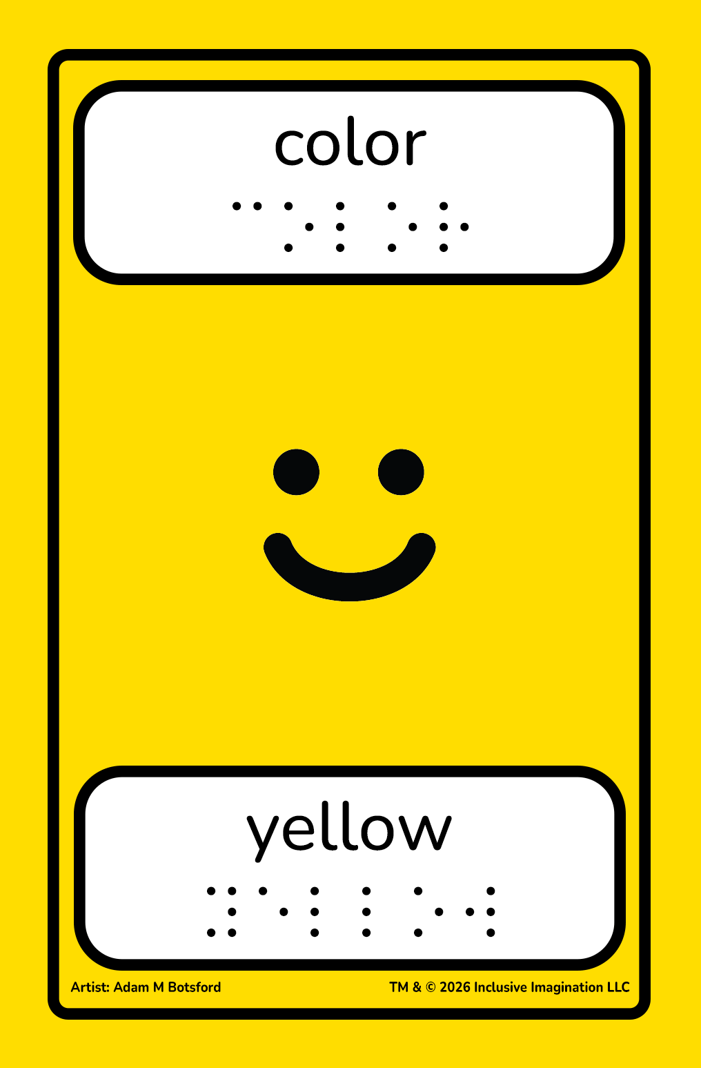 Yellow Color Card with Basic Smiley Illustration