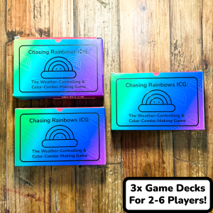 3x Chasing Rainbows Game Decks On-Table