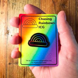 Chasing Rainbows Logo Pin In-Hand